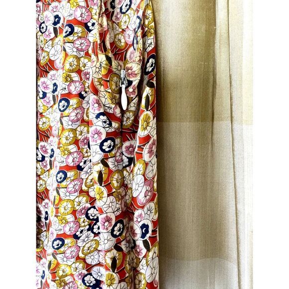 Anthropologie Sine Sleeveless 100% Silk Floral Top Sz 8 EUC / bright / office - Picture 3 of 9